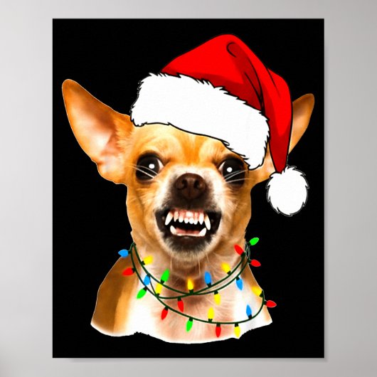Funny Chihuahua Christmas Shirt For Dog Lovers Wom Poster (Voorkant)