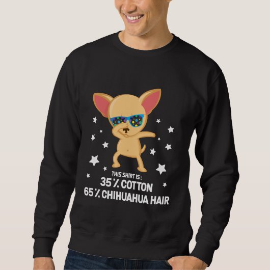 Funny Chihuahua Dabbing Dog Hair katoen Trui (Voorkant)