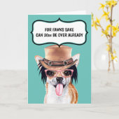 Funny Chihuahua die het gezegde van de grap wil Kaart (Gele Bloem)