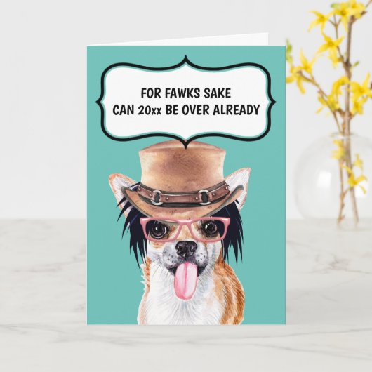 Funny Chihuahua die het gezegde van de grap wil Kaart (Gele Bloem)