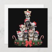 Funny Chihuahua Dog Christmas Tree Xmas  Feestdagenkaart (Voorkant / Achterkant)