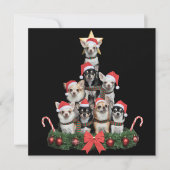 Funny Chihuahua Dog Christmas Tree Xmas  Feestdagenkaart (Voorkant)