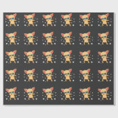 Funny Chihuahua Dog Dabbing Stars Zonglazen Cadeaupapier (Vlak)