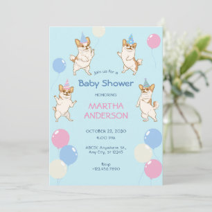 Funny Chihuahua Dog Dancing baby shower Kaart
