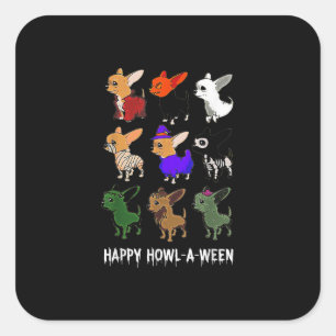 Funny Chihuahua Dog Halloween Happy Halloween Vierkante Sticker