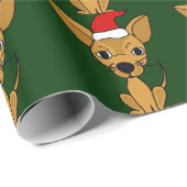 Funny Chihuahua Dog kerstpapier Cadeaupapier (Rol Hoek)