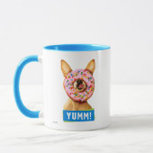 Funny Chihuahua Dog met Sprinkle Donut op Nose Mok (Links)