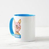 Funny Chihuahua Dog met Sprinkle Donut op Nose Mok (Voorkant links)