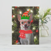 Funny Chihuahua Dog Pet Kerstmis Feestdagenkaart (Staand voorkant)