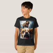 Funny Chihuahua Dog Selfie With T-rex Women Men Ki T-shirt (Voorkant volledig)