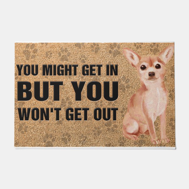 Funny Chihuahua Gezegde doormat, Dog Mam Deurmat (Voorkant)