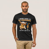 Funny Chihuahua, ik werk hard, dus mijn Chihuahua T-shirt (Voorkant volledig)