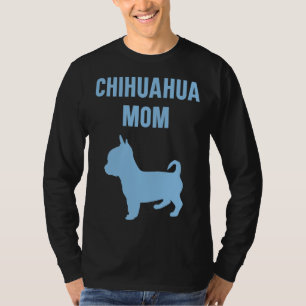 Funny Chihuahua mama met een blauw silhouet van ee T-shirt