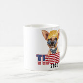 Funny Chihuahua met Trump Hair Koffiemok (Voorkant rechts)