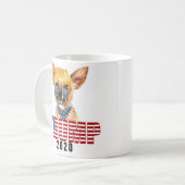 Funny Chihuahua met Trump Hair Koffiemok (Voorkant links)