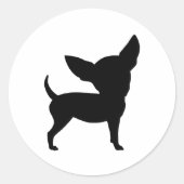 Funny Chihuahua Ronde Sticker (Voorkant)