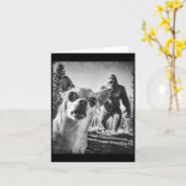 Funny Chihuahua Selfie With Bigfoot Sasquatch Cryp Kaart (Gele Bloem)