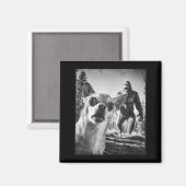 Funny Chihuahua Selfie With Bigfoot Sasquatch Cryp Magneet (Voorkant / Achterkant)