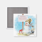 Funny Chihuahua Snowman Magnet (Voorkant / Achterkant)