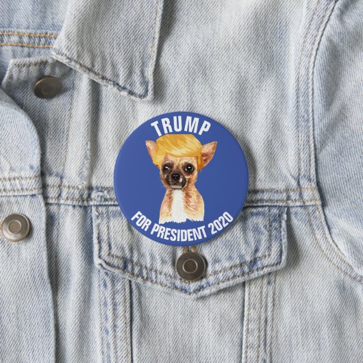 Funny Chihuahua Trump Campaign Ronde Button 7,6 Cm (In situ)
