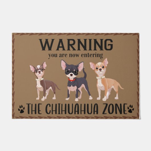 Funny Chihuahua Zone Doormat, Chihuahua House Deurmat (Voorkant)