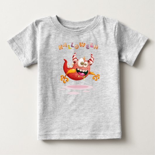 Funny Childish Halloween Monster Toddler Baby T-Sh (Voorkant)