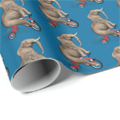 Funny Childish oliphant die een driewieler bestuur Cadeaupapier (Rol Hoek)