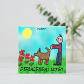 Funny Childlike Replacement Artist Birthday Kaart (Staand voorkant)