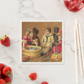  Funny Children Bobbing for Apples op party Servet (Insitu)