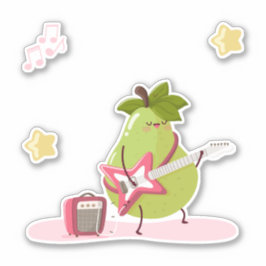 Funny children's illustration of a rock pear sticker
