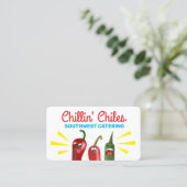 Funny chile chili peppers zuidwest Mexicaans voeds Visitekaartje (Staand voorkant)