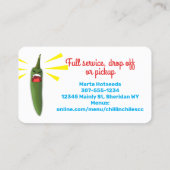 Funny chile chili peppers zuidwest Mexicaans voeds Visitekaartje (Achterkant)