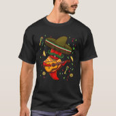 Funny Chili Mariachi Hot Pepper Sombrero Cinco de T-shirt (Voorkant)