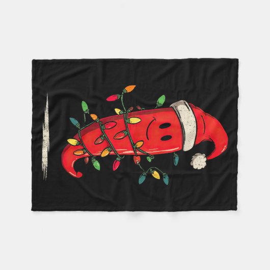 Funny Chili Pepper Christmas Graphics Lights Lover Fleece Deken (Voorkant (Horizontaal))