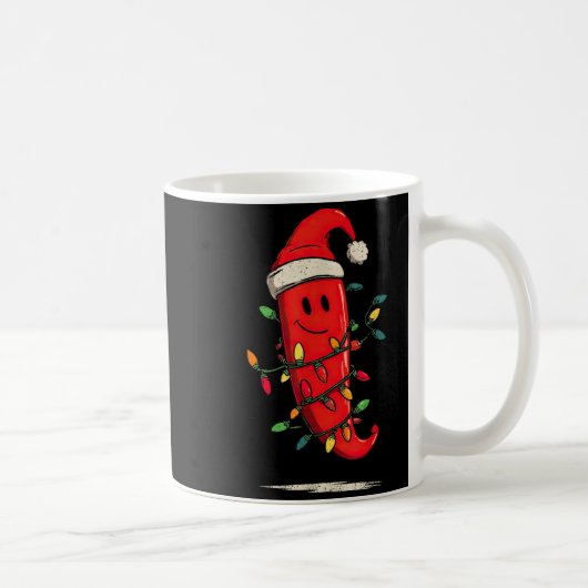 Funny Chili Pepper Christmas Graphics Lights Lover Koffiemok (Rechts)