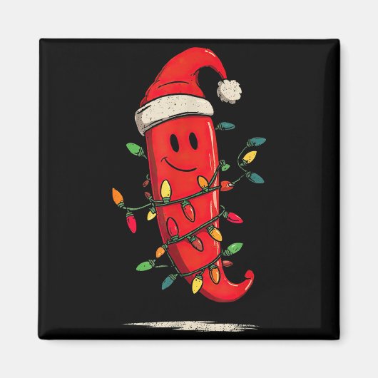Funny Chili Pepper Christmas Graphics Lights Lover Magneet (Voorkant)