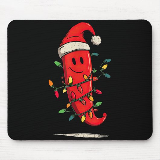 Funny Chili Pepper Christmas Graphics Lights Lover Muismat (Voorkant)