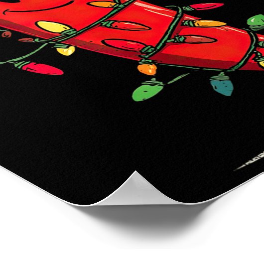 Funny Chili Pepper Christmas Graphics Lights Lover Poster (Hoek)