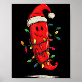 Funny Chili Pepper Christmas Graphics Lights Lover Poster (Voorkant)