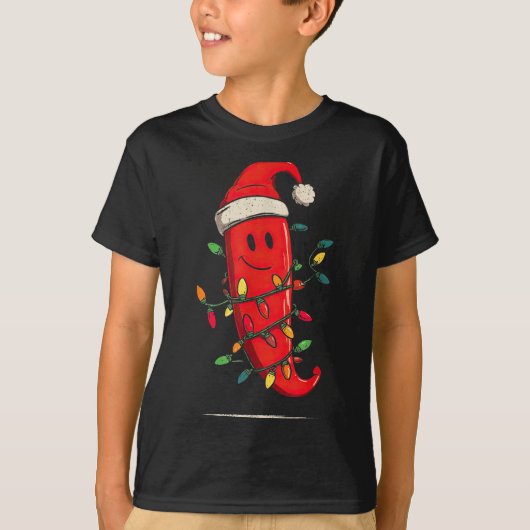 Funny Chili Pepper Christmas Graphics Lights Lover T-shirt (Voorkant)