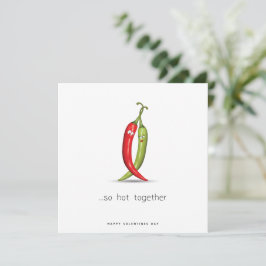 Funny Chili Pepper Couple Valentijnsdag Kaart