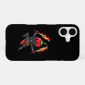 Funny Chili Pepper Fire Ninja Samurai Illustration iPhone 16 Hoesje (Achterkant horizontaal)