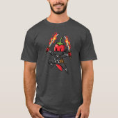 Funny Chili Pepper Fire Ninja Samurai Illustration T-shirt (Voorkant)