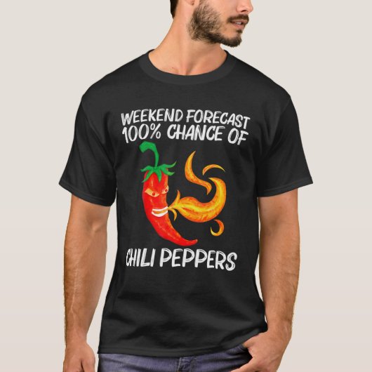 Funny Chili Pepper voor mannen Rode Spicy Flaming T-shirt (Voorkant)