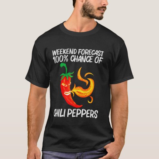 Funny Chili Pepper voor mannen Rode Spicy Flaming T-shirt (Voorkant)