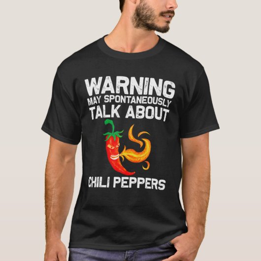 Funny Chili Pepper voor mannen Rode Spicy Flaming T-shirt (Voorkant)