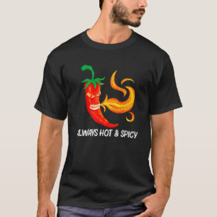 Funny Chili Pepper voor mannen Rode Spicy Flaming T-shirt