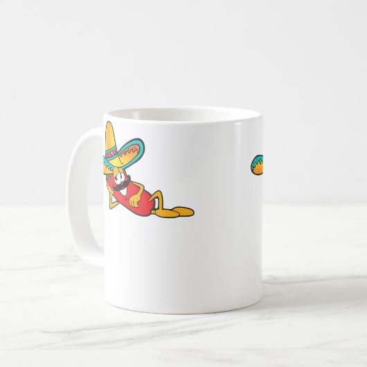 Funny Chili Vibes Pepper With Sombrero Moustache M Koffiemok (Voorkant links)