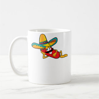 Funny Chili Vibes Pepper With Sombrero Moustache M Koffiemok