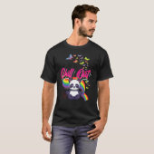 Funny Chill Out Cute Panda Meditate Gra T-shirt (Voorkant volledig)
